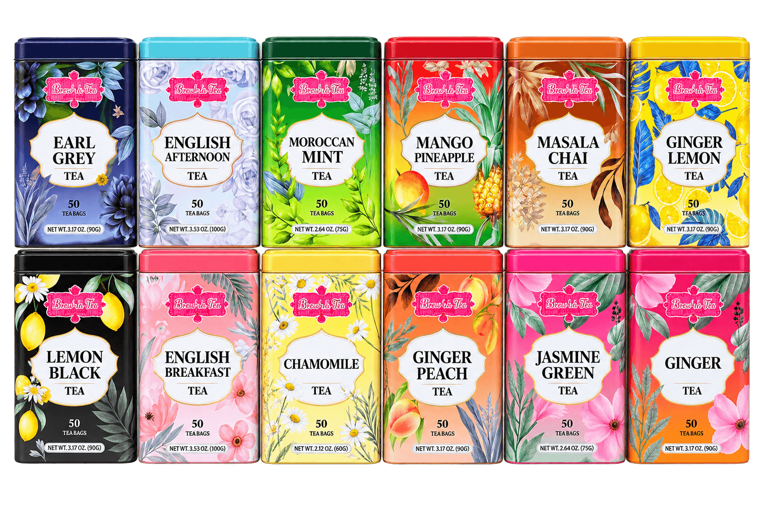 Tea display for a private label retail presentation